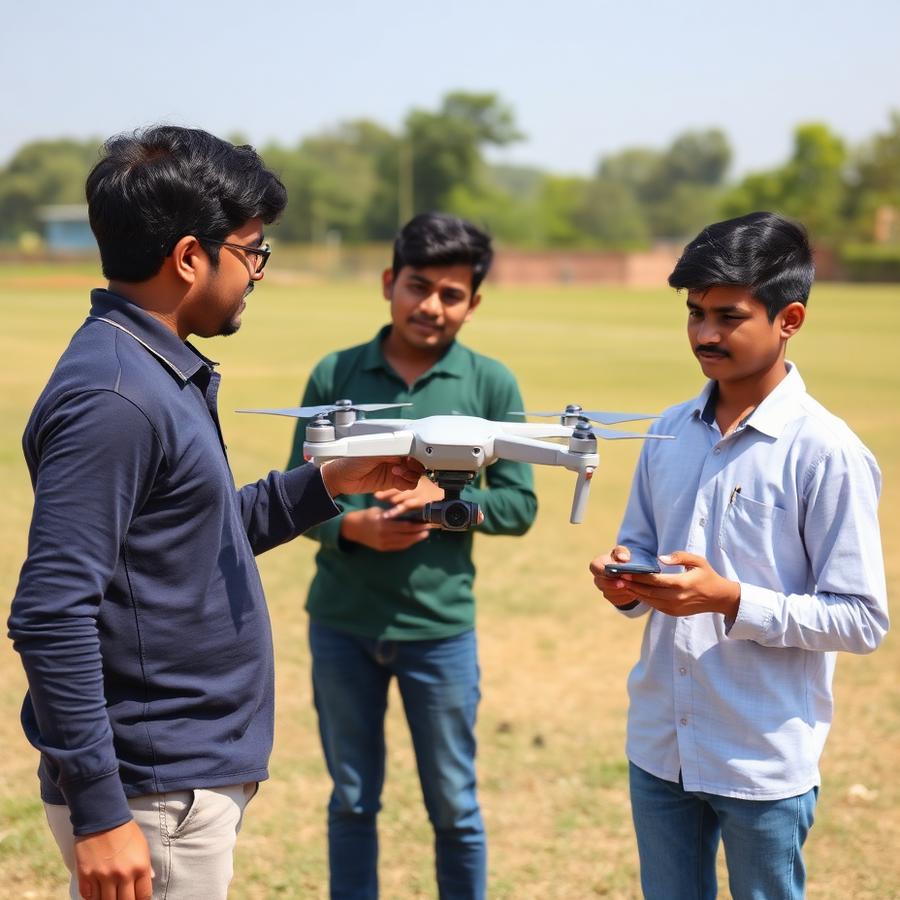 Outdoor drone training session